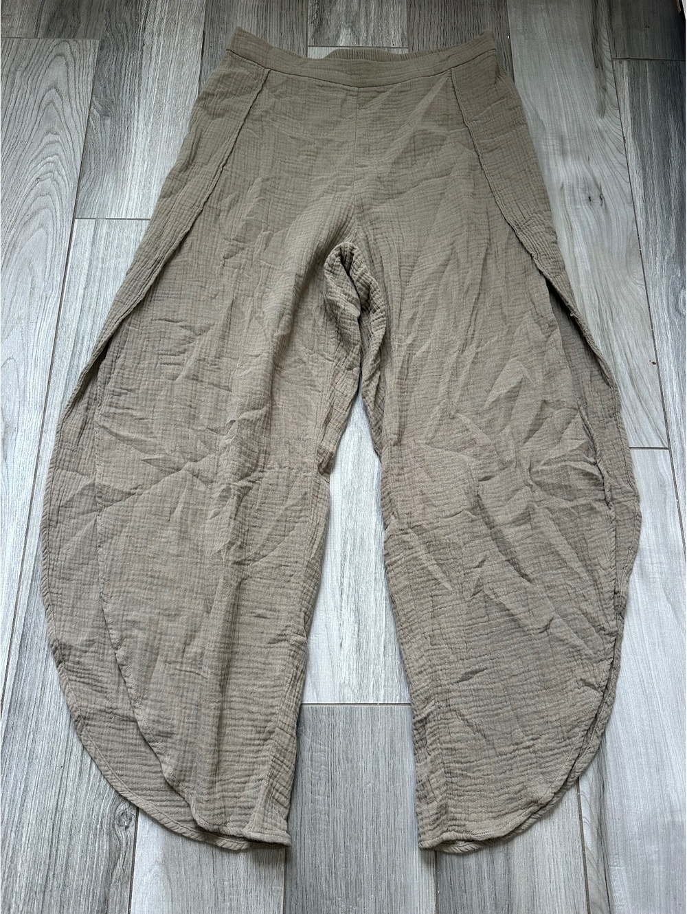 Drew Women's Cotton Wide Leg Pants in Beige, Size M